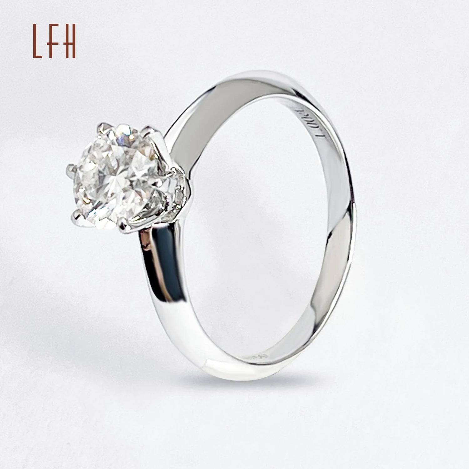 18k Gold Au750  Natural Vvs Moissanite Ring 18k Gold Fine Jewelry 18k Custom White Pure Gold Ring