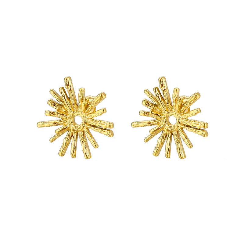 2023 New trendy gold plated chunky snowflake earrings jewelry fashion exaggerated sparkling earrings for women