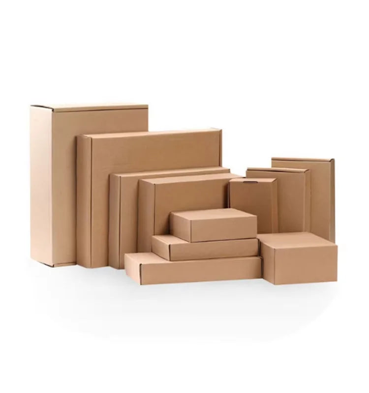 7\" 9\" 10\" 12\" Corrugated Kraft Paper Packaging Box Food Grade Recyclable Foldable Pizza and Socks Fur Box for Storage