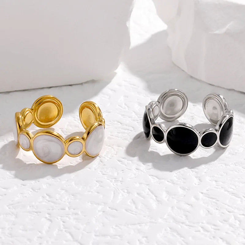 Stainless Steel Drip Oil Ring Niche Ins Cold and Simple Opening Titanium Steel Ring Light Luxury Ring