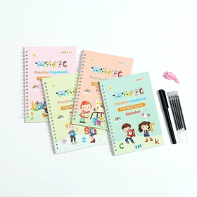 4pcs Kids Educational Learning Copybook Set the Print Handwriting Workbook Sank Magic Reusable Book