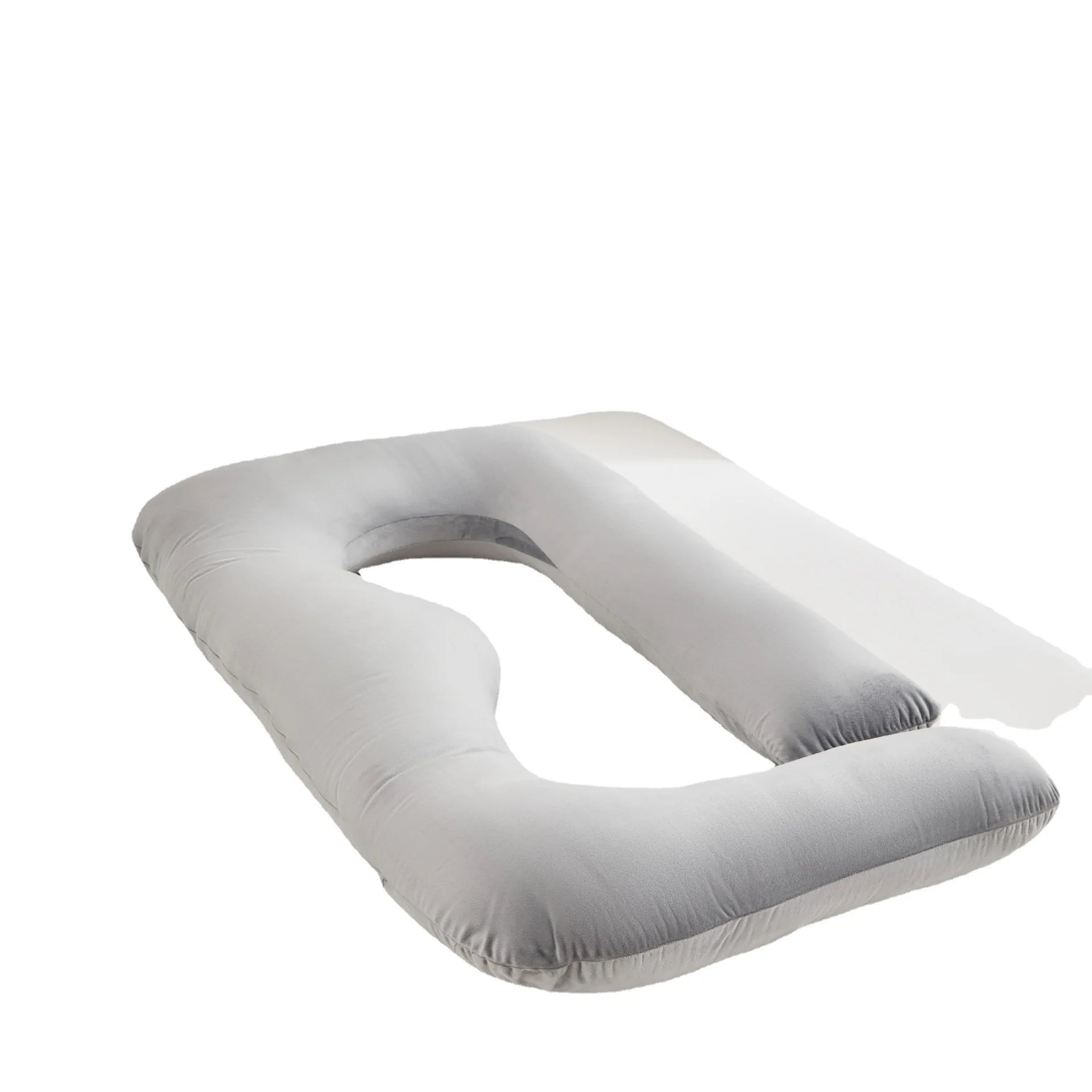 Custom-Size U Shaped Body Maternity Pregnancy Cotton Pillow Pink/Gray Polyester/Cotton Filled Removable Cover Anti-Snore