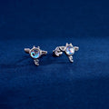 Wholesale Earrings Jewelry Rhodium Plated Moonstone Cute Tiny Devil Stud Earring 925 Sterling Silver Fine Jewelry Earrings