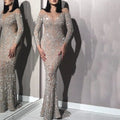 Wholesale Ladies Evening Party Dresses for Women Printed with Crystal Decoration Chapel Train