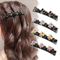 Sparkling Butterfly Crystal Hair Barrettes Braided Hairpins with 3 Small Clips Duckbill Design for Girls