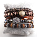 Fashion Jewelry  lava African Turquoise Natural Stone Glass Crystal Pave Bracelets Druzy Charm Hematite Stack Bracelet Set