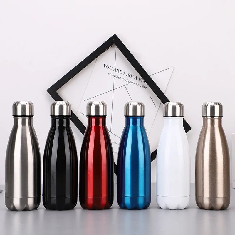 350ml Custom Stainless Steel Insulated Tumbler Cola Style Double Wall Water Bottle Leak Proof 12oz Vacuum Flask