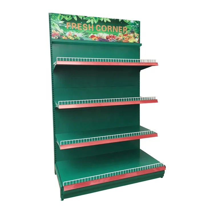 Single-Sided Supermarket Shelf Light Duty Retail Store Display Rack Convenient and Combined metallic Storage Solution