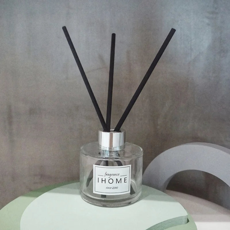 Home Fragrance Black Thick Fiber Aroma Diffuser Reed Fiber Stick With Glass Bottle