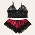 Lace Nightwear Underwear Set 2 Piece Mature Sexy Soft Knitted Pajama Sets for Women Summer