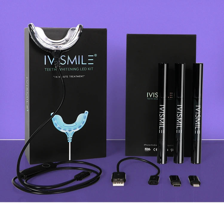 CE Certified IVSMILE Advanced Phone Connected Home Use Wholesale Teeth Whitening Led Kit