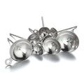 100pcs Stainless Steel 5/6/8/10mm Connectors Earrings Stud Pins for DIY Making Jewelry Materials Findings Wholesale