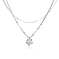 Wholesale New Fashion Jewelry Chain 925 Silver Double Zircon Necklace for Women