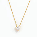 Joolim Jewelry Gold Plated Elegance Heart Zirconia Pendant Necklace Stainless Steel Jewelry Wholesale