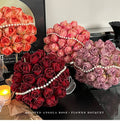 Vv383 Retro Angolan Red Rose Artificial Flower Bouquet Table Flower Arrangement DIY Flower Material Bridal Bouquet Wedding Decor