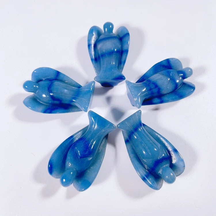 Huiying Top Quality Gemstone Blue Aventurine Angels for Sale Crafts