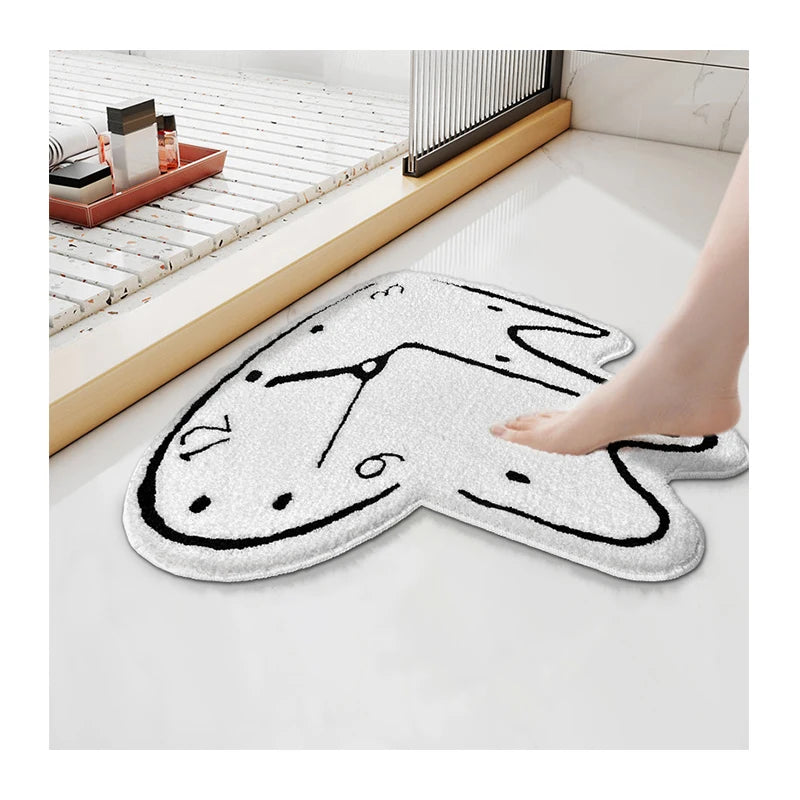 Nursery Home Decor Indoor Absorbent Shaggy Soft Cute Clock Bathroom Rugs Small Carpet