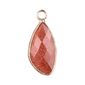 Fine Exclusive Trendy Gold Water Plated Drop Pendant Natural Goldstone Gemstone Pendant OEM Party Gift