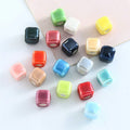 Simple 8mm Colorful Ceramic Clay Beaded Handmade Straight Hole Square Loose Beads Charm for DIY Jewelry Making Accessories