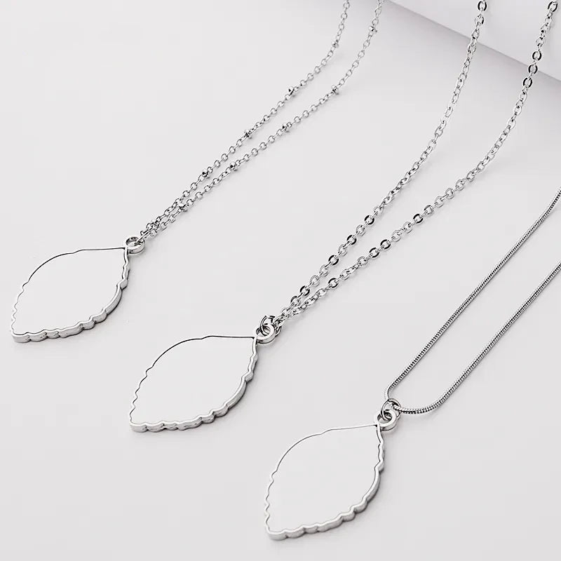 Charm Jewelry Custom Pendant Snake Chain Jewelry Necklace Sublimation Blank Metal Necklace