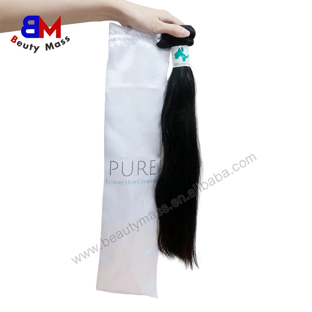 Custom Drawstring Satin Hair Bags With Logo Small Satin Bags for Wig Hair Bundles Hair Extension Package