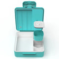 American Style 1.3L Square PP Plastic Bento Lunch Box 4 Compartment Microwave Safe Container Separate Sauce Cup Food Storage