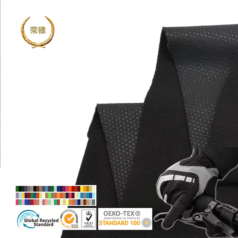 Black Polyester butterfly Mesh TPU Waterproof Transparent Film Black Fleece Laminated Composite Material Fabric