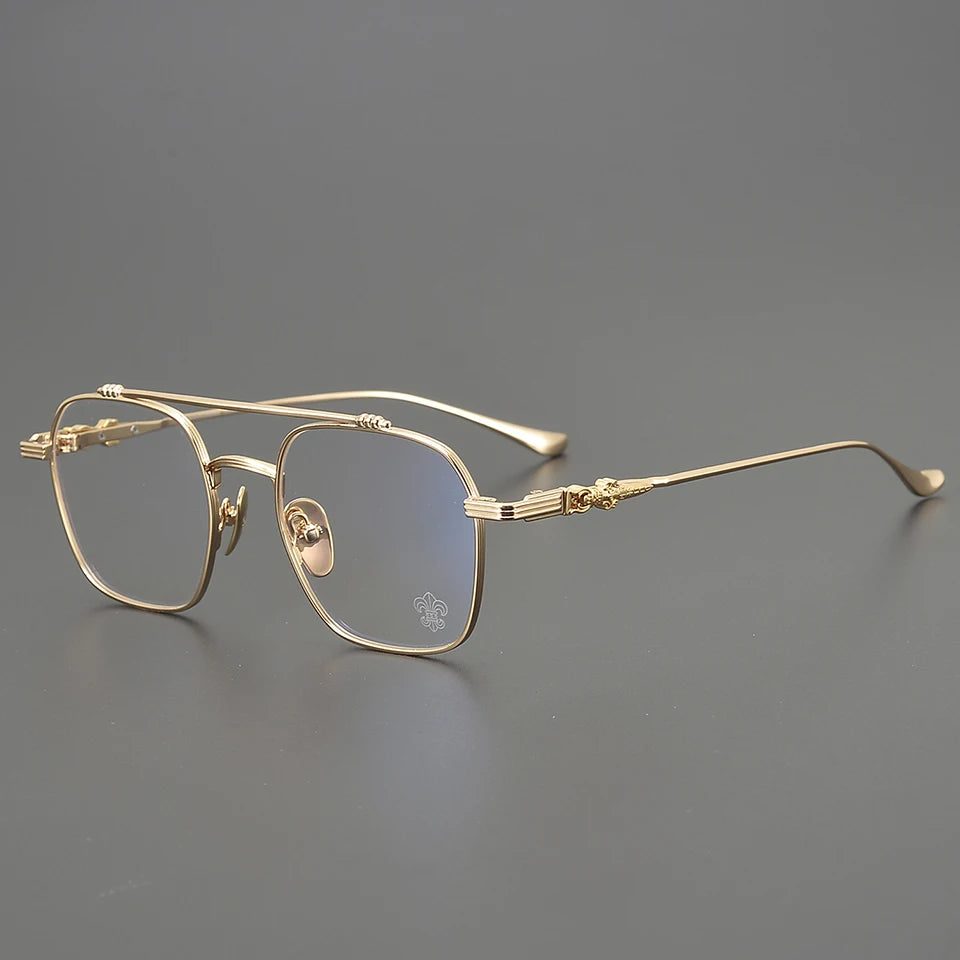 2025 CH8064 Pilot Bright Gold Sturdy Titanium Ultra Light Wholesale Customized Logo Glass Frames Eye for Men New Design Glasses