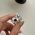 Fine Jewelry Mini Huggie Hoop Earring 925 Sterling Silver Black Zircon Earrings