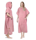 Microfiber Compressed Hooded Beach Towel Surf Changing Poncho Lightweight Water Absorbent Swimming Bathing Camping Outdoor