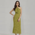 Halter Neck Deep V Backless Fishtail Maxi Dress Elegant For Nightclub Beach Evening Party Outfits
