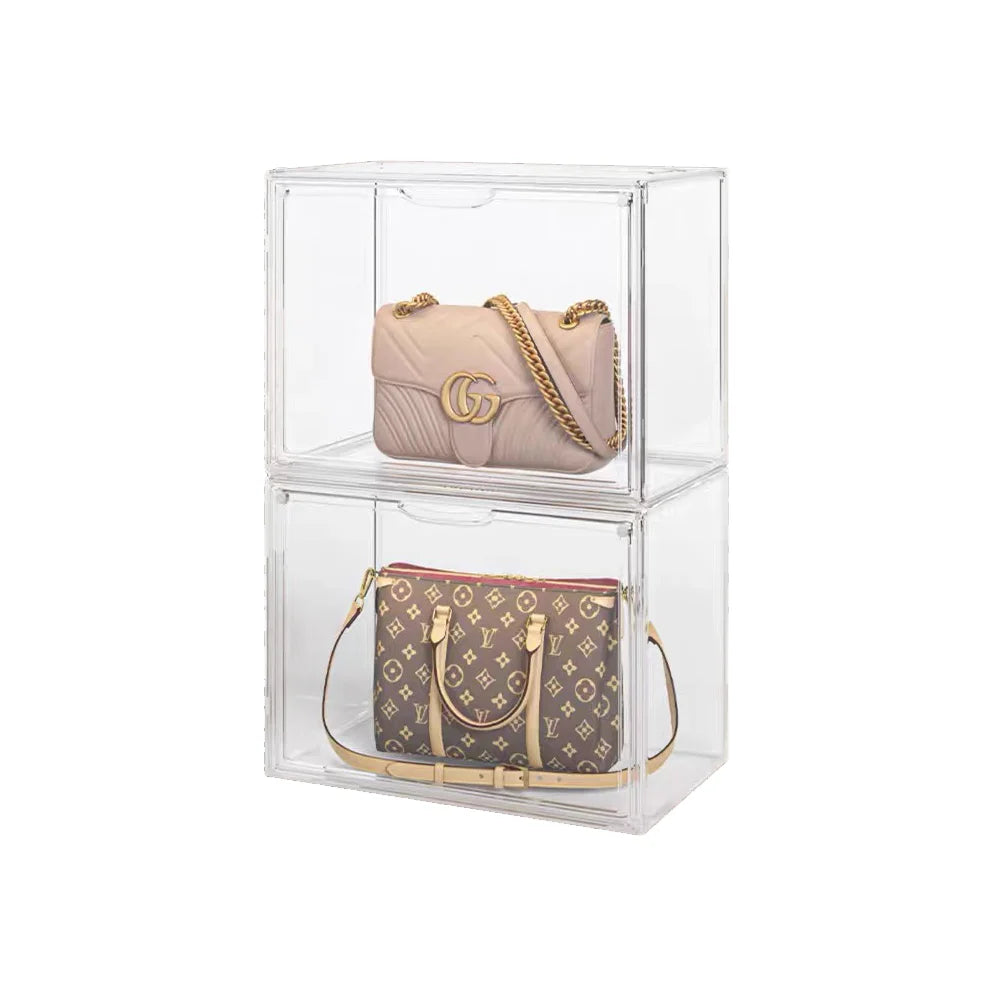 Multifunctional Transparent Dustproof Plastic Storage Box PP Figure Display Cabinet for Perfume Shoes Rectangle Shape