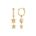 LOZRUNVE Sterling Silver 925 18k Gold Plating Diamond CZ Drop Star Hanging Earring Jewelry