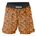 Rushguard Zebra Strips Camo Design 100% Polyester Unisex MMA Fight Shorts with Front Logo Digital Print