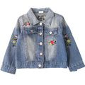 Children's Denim Jacket 2025 Korean Version Autumn Girls Embroidered Tops Children's Clothing Autumn Loose Jacket