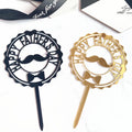 Factory Wholesale Birthday Festival Cake Topper Baking Cake Decoration Acrylic Beard Tie Happy Father's Day Cake Topper