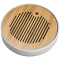 Japanese Style Gray Ice Glaze Round Tea Tray Ceramic Water Storage Water Storage Tea Tray Small Drain Tea Table Saucer