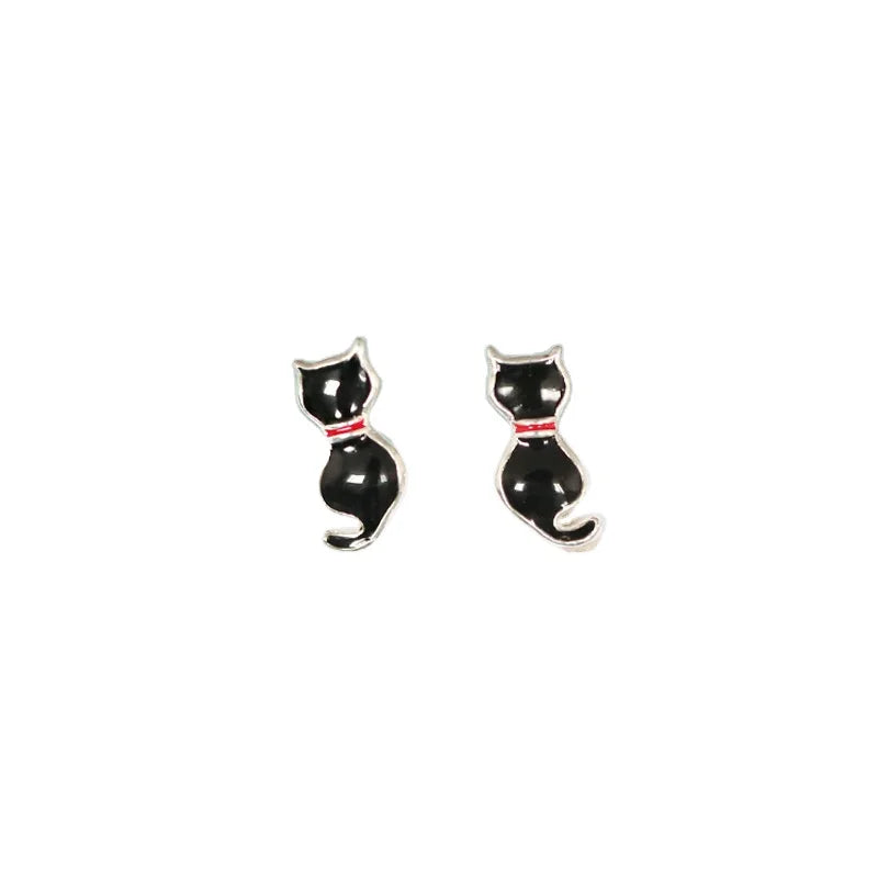 925 Sterling Silver Black Stud Earrings for Women Elegant Wedding Jewelry Pendientes Mujer Moda 2019 Brincos