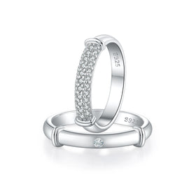Personalized Original 925 Sterling Silver Rings Wedding Rings Couple Set 3A Zircon Engagement Fine Jewelry Finger Ring for Women