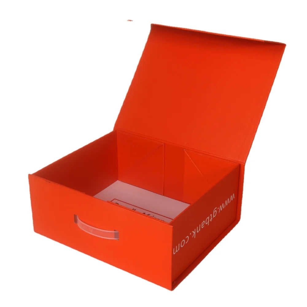 Hot Luxury Magnetic Gift Box Packaging Handle Folding Custom Logo Hard Rigid Cardboard Paper Box