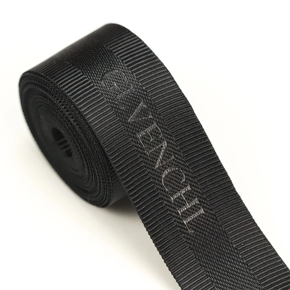 Customized Luxury 3D Relief Embossed Printed Satin Grosgrain Ribbon Logo for Valentine's Day Christmas Party Event Decoration