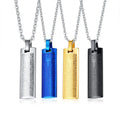 Bar Shaped Cross Bible Prayer Pendant Chain Stainless Steel Necklace Jewelry Accessories for Men 2021 Summer Fashion