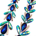 In Stock  Blue AB Water Drop Resin Iron-On Trim Hot Fix Rhinestone Trimming Appliques  for Garments Shoes Bags Diamond Decor