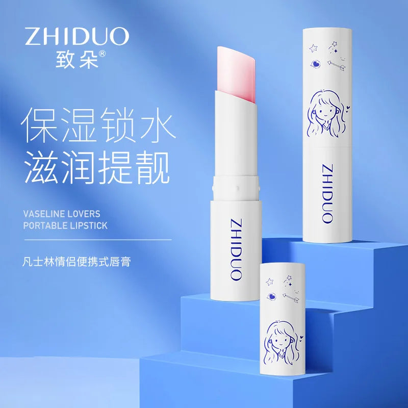 OEM ODM ZHIDUO Custom Temperature Color Changing Cute Cat Plump Lip Balm Petrolatum Moisturizing Lipstick
