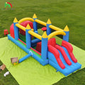 Inflatable Obstacle Course Bounce House Commercial PVC Bouncy Castle with Dual Racing Slides 2 Tunnels Climbing Obstacles