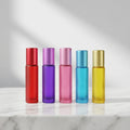 Best Seller CAPOT Brand 5ml 10ml Colorful Perfume Essential Oil Glass Roll on Bottle with Lid Screen Printed