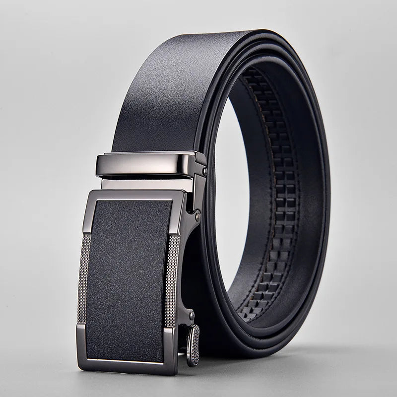 2022 New Business Belt Designer Belts Men's Two-layer Cowhide Automatic Buckle Custom Logo Men Genuine Leather Acceptale Frosted