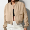 Woman Bomber Jackets 2024 Lady Spring Autumn Female Long Sleeve Jacket Coat