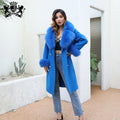 New Design Fur Detachable Women Cashmere Wool Trench Coat Fashion Woolen Long Coats With Fox Fur Collar