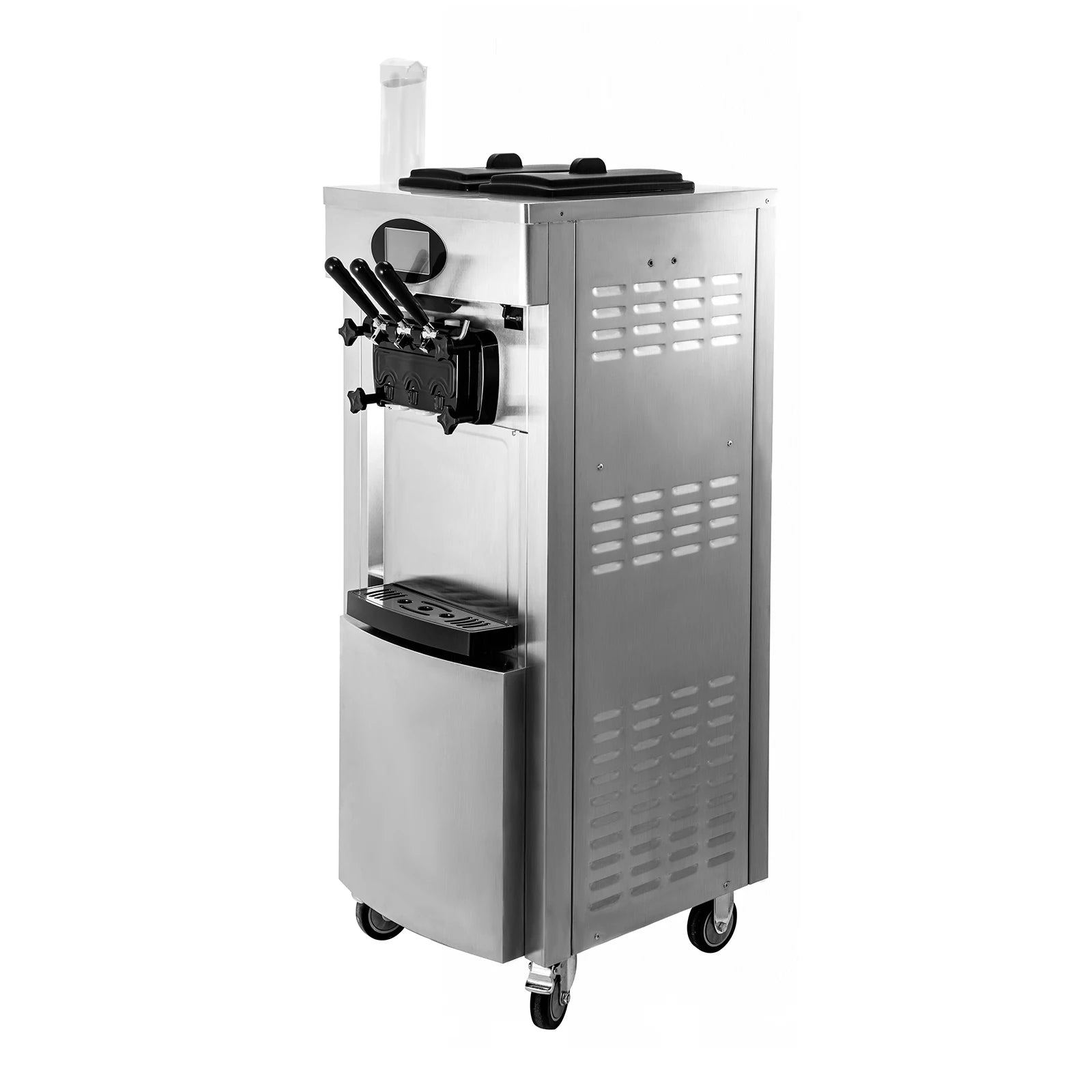 Commercial 2200W Vertical Soft Ice Cream Machine YKF-8228T 2+1 Flavors and 2 Compressors High Output Ice Cream Maker